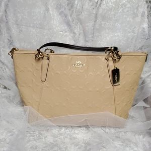 COACH - Ava zip tote - Nude Signature leather